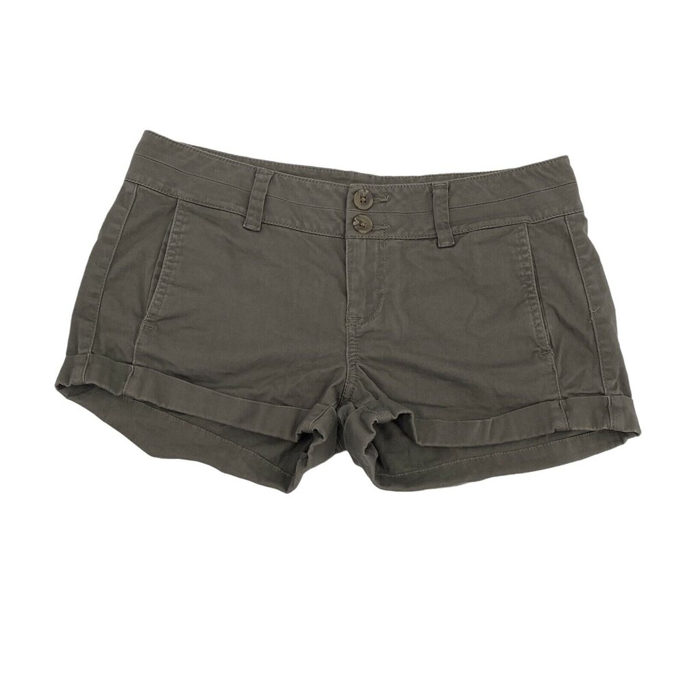 Express Womens Tan Two Button Flat Front Pockets Comfort Hot Pants Size 2